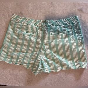 Crown & Ivy Green and White Striped Shorts